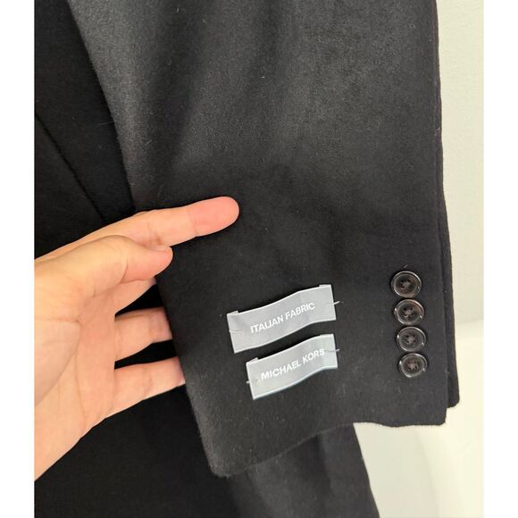 Michael Kors Kavon Classic Fit Wool Blend Black Overcoat Size 38R  NEW - Picture 6 of 8